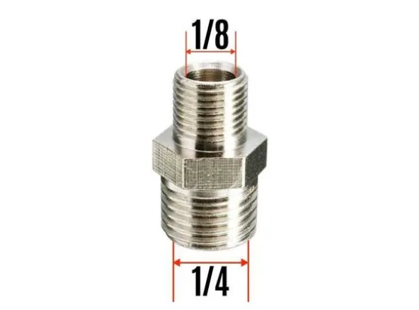 Airbrush Adapter 1/4"male til 1/8" male