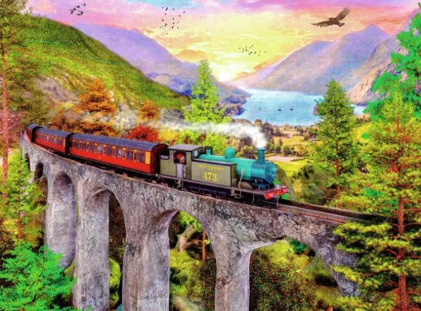 Autumn Viaduct 1500 biter Puslespill