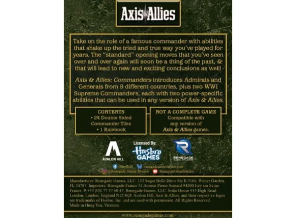 Axis & Allies Commanders Expansion