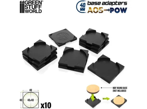 Base Adapter Round to Square 40mm