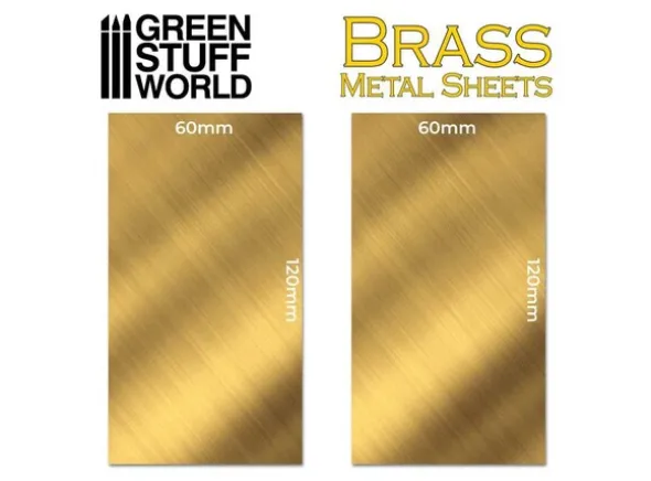 Brass Metal Sheets 60x120mm x2