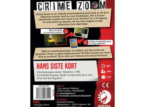Crime Zoom Hans Siste Kort Brettspill