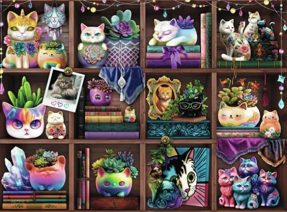 Cubby Cats and Succulents 500 biter