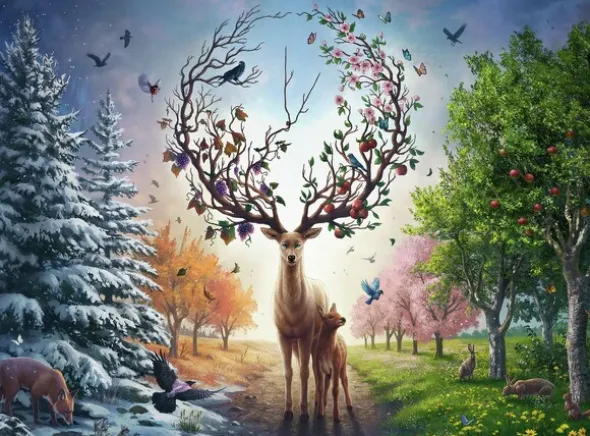 Deer Day & Night 1000 biter Puslespill