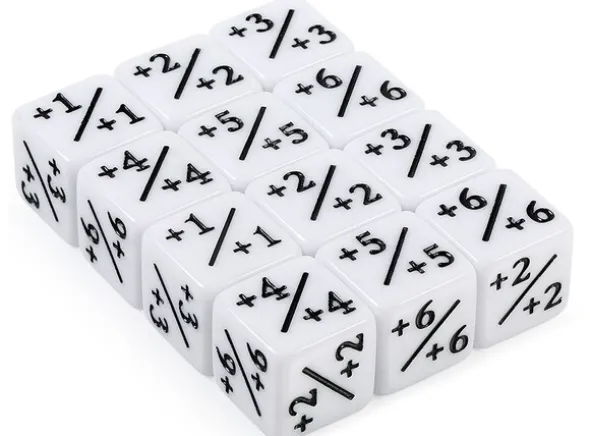 Dice Counters - 12 stk (Hvit)
