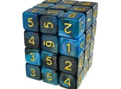 D6 12mm Dice Blue Swirl - 36 stk