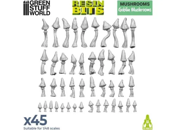 Goblin Mushrooms 3D Printed 1:48 x45