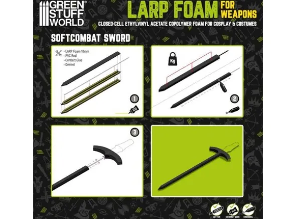 LARP Foam for Weapons - Black (Soft)