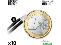 LED Light Green Flickering 3mm (10 stk)