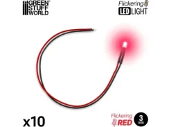 LED Light Red Flickering 3mm (10 stk)