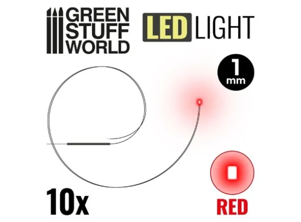 LED Light Red - 1mm (10 stk)