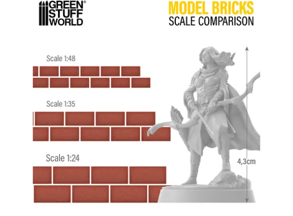 Model Bricks Grey 1:48 - 1000 stk