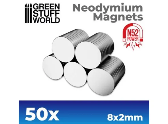 Neodymium Magnet 8x2mm - 50 stk