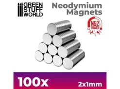 Neodymium Magnet 2x1mm - 100 stk