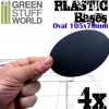 Plastbaser Svart Oval 105x70mm (4 stk)