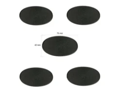 Plastbaser Svart Oval 75x42mm (5 stk)