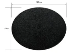 Plastbaser Svart Oval 120x92mm (1 stk)