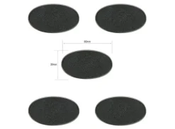 Plastbaser Svart Oval 60x35mm (5 stk)