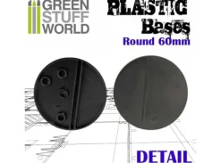 Plastbaser Svart Round - 60mm (5 stk)
