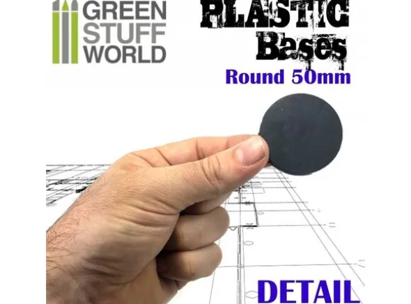 Plastbaser Svart Round - 50mm (5 stk)