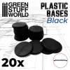 Plastbaser Svart Round - 28,5mm (20 stk)