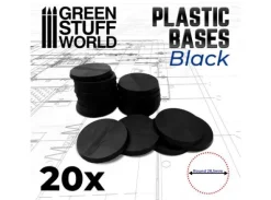 Plastbaser Svart Round - 28,5mm (20 stk)