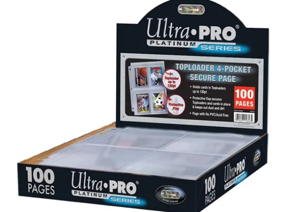 Plastlomme 4 Pocket Toploader - 100 stk