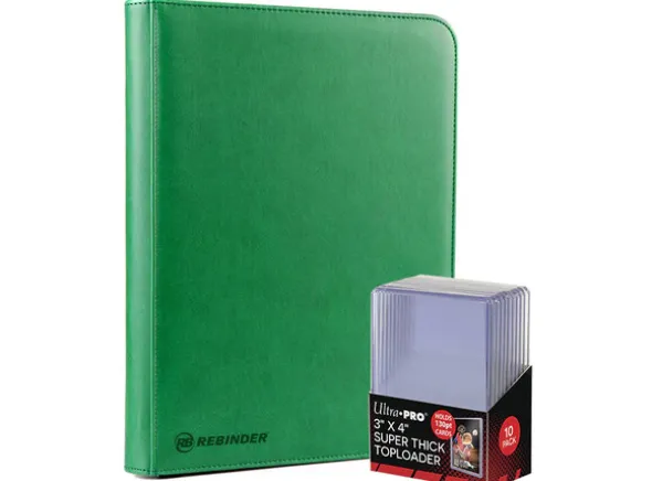 Rebinder Toploader Binder 9-Pocket Green