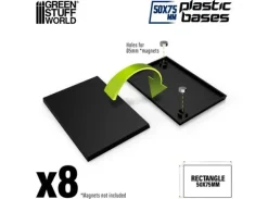 Rectangular Plastic Bases 50x75mm 8 stk