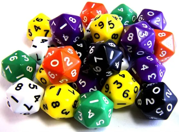 RPG Dice D20 22 mm Terning - 1 stk