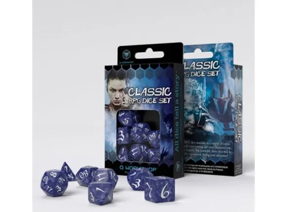 RPG Dice Set Cobalt/White