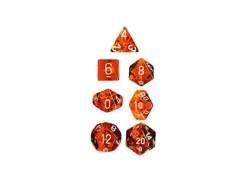 RPG Dice Set Oransje/Hvit - 7 stk