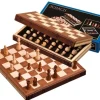 Sjakkbrett tre m/brikker Foldbar 30x30cm