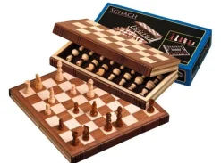 Sjakkbrett tre m/brikker Foldbar 30x30cm
