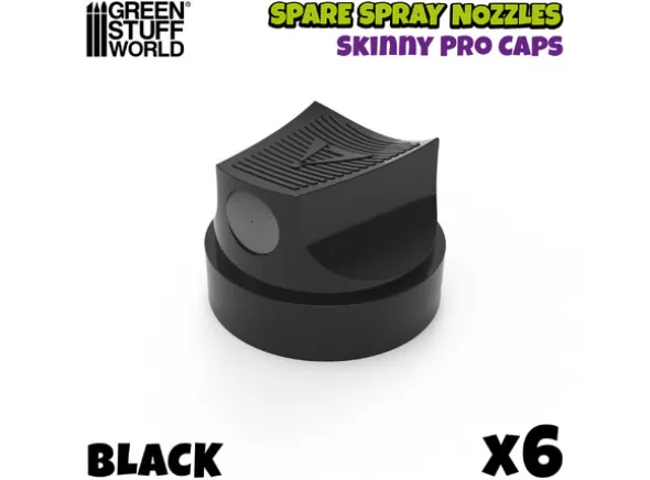 Skinny Pro Spray Caps (6 stk) - Black