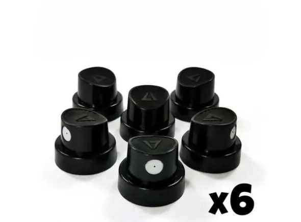 Standard Spray Caps (6 stk) - Black