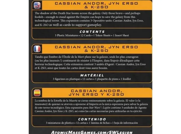 Star Wars Legion Cassian/Jyn/K-2SO