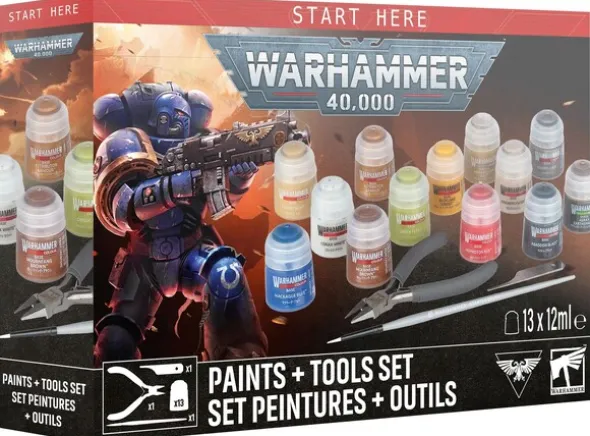 Warhammer 40K Paints + Tools Set
