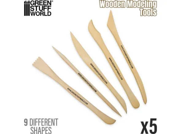 Wooden Modelling Tools - 5 stk